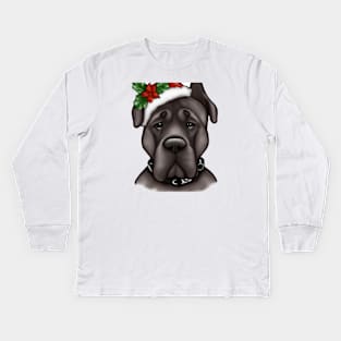 Cute Cane Corso Drawing Kids Long Sleeve T-Shirt